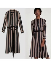 Abito midi donna Zara S blu