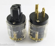 1 Paio Connettore Femmina Trasparente C-029 IEC P-029 US Spina Alimentazione per Audio Nuovo