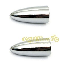 Tappi copri valvola Pike cromato 2pezzi bobber old school custom chopper