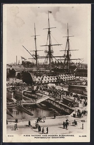 Cartolina hms victory and - victory,