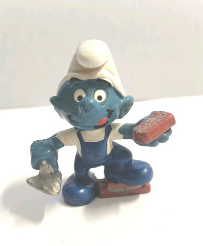 Puffo muratore con tuta blu - puffo,