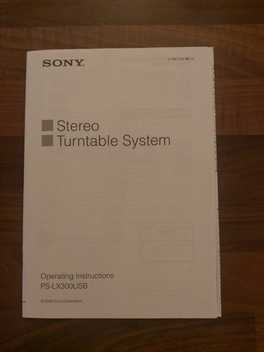 Manuale sony lx300usb - sony, ps-lx300usb