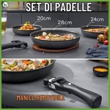 Set Pentole/Padelle – Antiaderenti/Manico Staccabile/Induzione/Forno/Salvaspazio