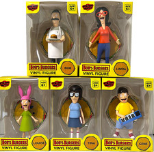 Bob's Burgers set di 5 figure Tina Louise Gene Linda Bob 4" Culturefly NUOVE NUOVE CON SCATOLA