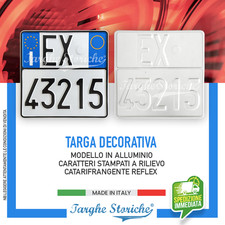 Replica Targa Moto Artigianale | Qualità 100% Italiana | Stampata a rilievo