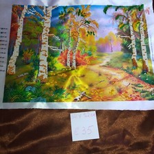 Quadri Ricamati  Con Le PERLINE   tema autunno nel bosco