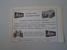 advertising Pubblicità 1957 LEICA III G - BINOCOLI LEITZ
