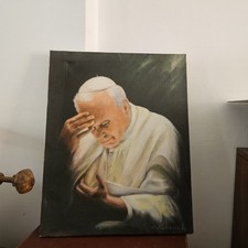 Ritratto Olio Su Tela Papa