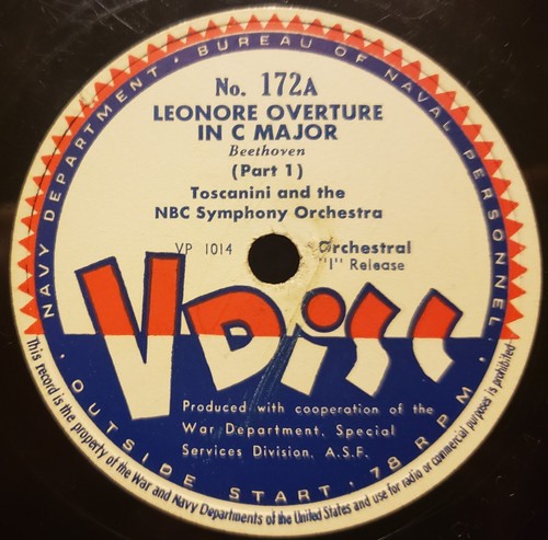 Toscanini disc 172 lenore - no.172,