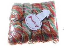 GOMITOLI LANA/ACRILICO VARIEG ROSSO/ARANCIO/VERDE/PANNA FERRI 4/5 500g LA20945