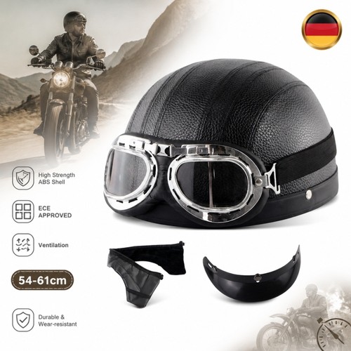 Casco retrò mezza calotta - casco, +