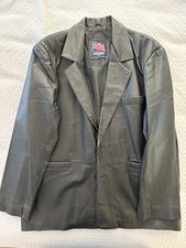 Giacca di pelle nera media lunghezza Rocky Balboa Look Alike nuova