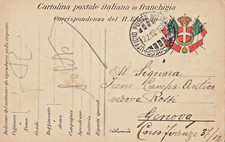 franchigia  POSTA MILITARE 5 CORPO ARMATA   del 22/12/1916  per  GENOVA  (A16