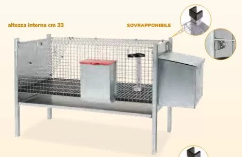 Gabbia conigli con - 1, nido