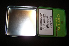 tre bellissime scatole di latta ville verdi vuote no contenuto con resti del sigillo