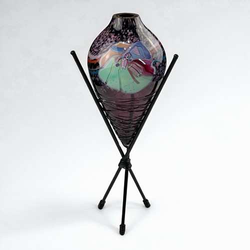 Vaso cono vetro artistico