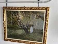 Alfonso Corradi - paesaggio - opera dipinto su tela più cornice.