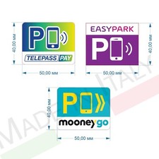 3 Pezzi   KIT Adesivo TELEPASS PAY EASY PARK  MOONEY GO  da Interno Vetro