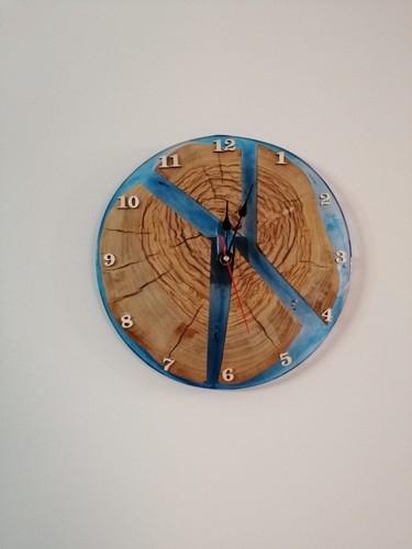 Orologio parete fatto - orologio, a
