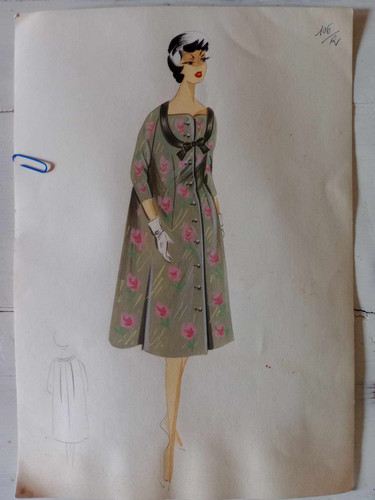 Figurino moda anni 60 - figurino, 50-60