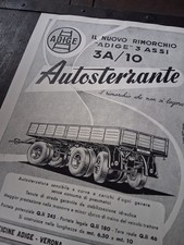 AUTOSTERZANTE ADIGE 3 ASSI RIMORCHIO VERONA pubblicità rivista 1955 