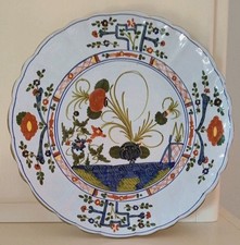 FAENZA ente ceramica PIATTO ondulato DECORO GAROFANO per la S.E.S. vintage