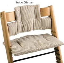 Stokke Tripp Trapp Chair Set di cuscini classici a righe beige (superiore e inferiore) 