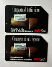 RARE 2 Schede Telefoniche SIP Compagna di Tutti i Giorni 5.000 e 10.000 Lire