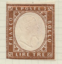 Sardinia 1861 3 lire copper
