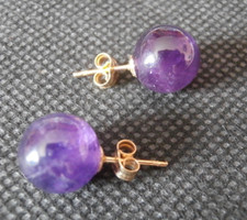 orecchini - ametista - sfera - pietra - vintage