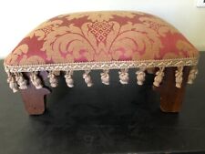 Poggiapiedi Legno e Paglia Sgabello Poggiapiedi Impagliato Artigianale Raro