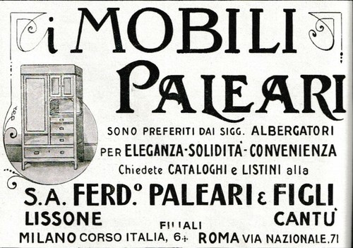 Pubblicita 1929 mobili - 1929,