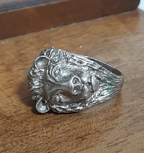 Anello argento uomo leone ring - argento,
