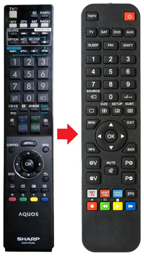 Telecomando adatto per - , sharp