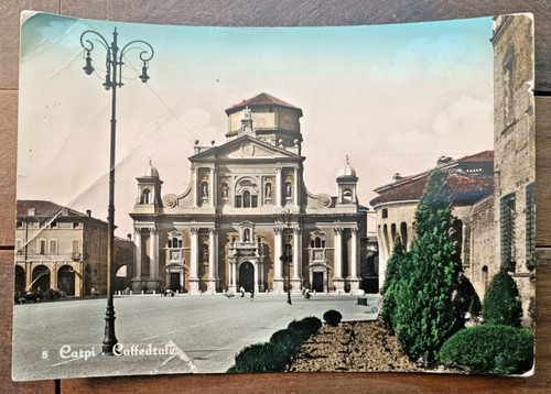 Cartolina carpi cattedrale - cartolina, carpi,
