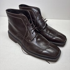 FRATELLI PELUSO Stivali Chelsea Uomo Marrone Pelle Made Italy Taglia 46 EU 12,5 US