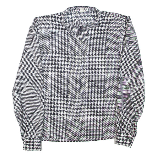Blusa stampata nera con collo - blusa,