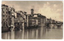 FIRENZE-VEDUTA ARNO PONTE S.TRINITA-viaggiata 1931 bella-ediz.UMF