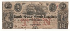USA - 10 - DOLLARI  BANK OF  THE STATE OF  SOUTH  CAROLINA