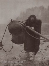 1900/72 EDWARD CURTIS Nativo AMERICANO INDIANO Makah Baleniere Pescatore Arte 11x14