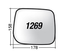 Per Hyundai Galloper 1997-2003 Vetro di Ricambio Sx per Specchio Retrov. 178x158