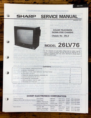 Sharp 26lv76 manuale - manuale, di