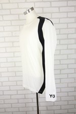 Adidas Y-3 Yohji Yamamoto T-Shirt Manica Lunga Maglietta L Bianco Nero Motivo LEGGI