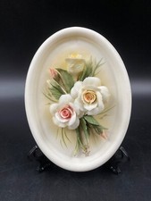 Quadro miniatura ovale BOUCHET DEI FIORI Capodimonte vintage