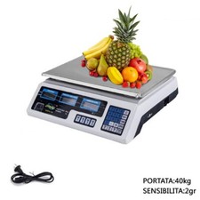 BILANCIA DIGITALE DA BANCO ALIMENTI 2 IN 1 MAX 40KG PRECISIONE 2GR 3 DISPLAY B18