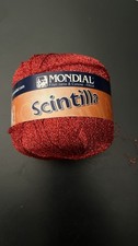 5 Gomitoli Scintilla 25 Gr. filati Rosso  lurex Lane Mondial