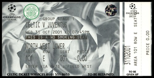 Biglietto 2001 celtic - celtic, vs