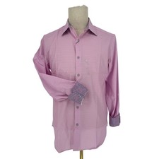 Camicia Robert Graham con bottoni davanti manica lunga elasticizzata rosa micro onda sonora M