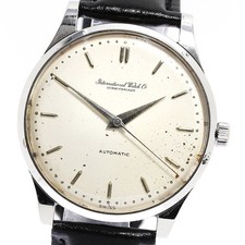 Orologio automatico uomo IWC Schaffhausen quadrante argento cinturino pelle SS 34mm usato