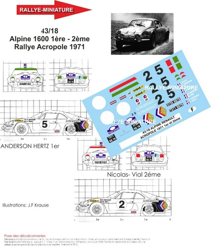 Decals ref 4318 alpine - 1/43,